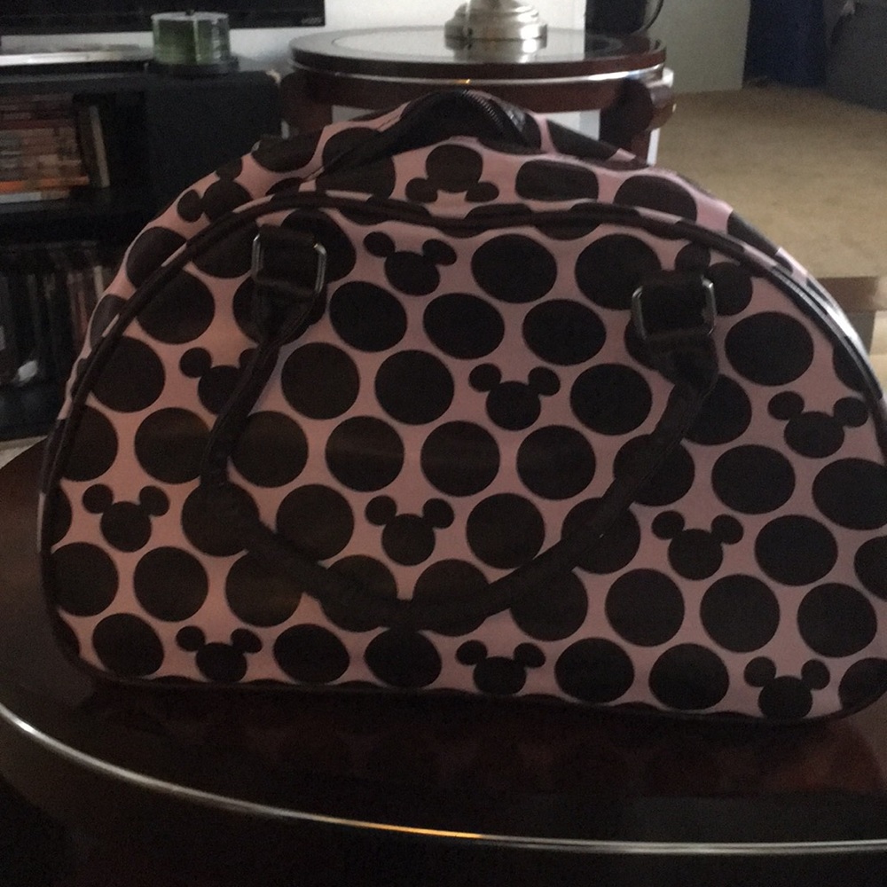 Pink and black Disney purse